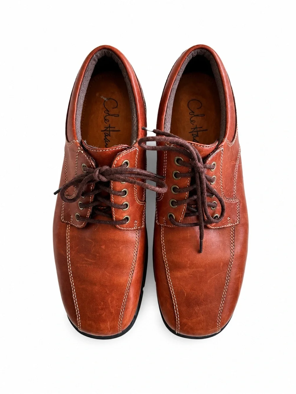 Cole Haan Nike Air Men's Brown Leather Lace-Up Oxfords Size 9